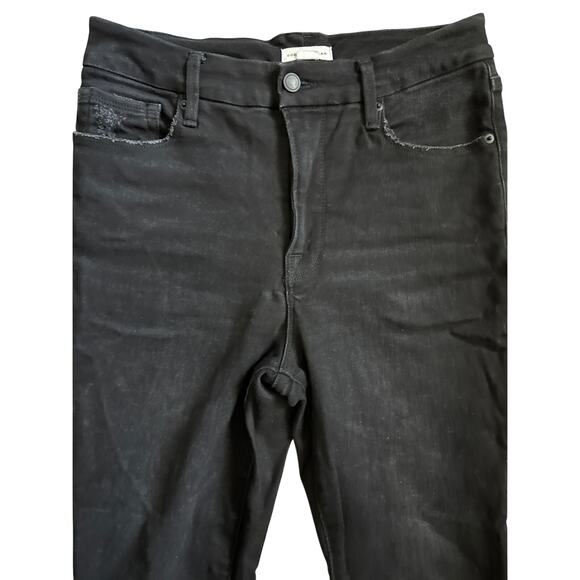 Good American Good Waist Ankle Deep V Yoke Jeans Black Size 8 - Picture 9 of 9
